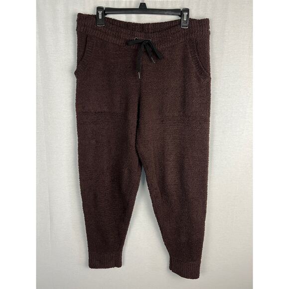 Natori Jogger Pants Akio Fleece Sherpa Chocolate Brown Sweatpants Lounge Fall - Picture 1 of 7
